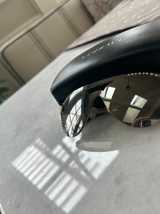 Versace Medusa Crystal Shield Sunglasses - See Description - Some Damage